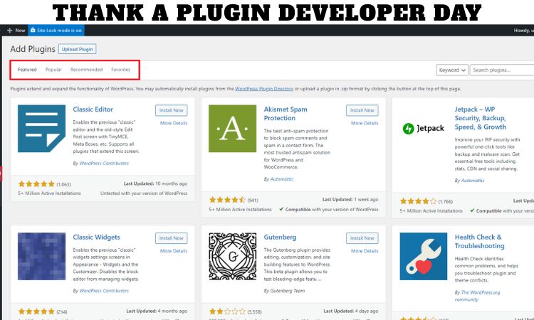 Thank a Plugin Developer Day