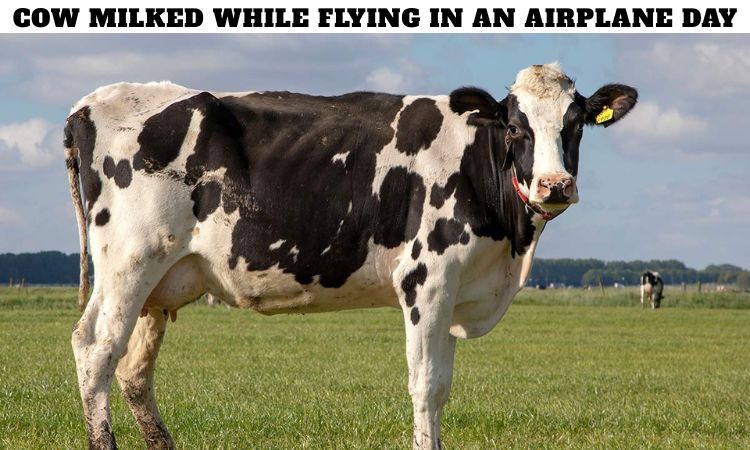 Cow Milked While Flying in an Airplane Day
