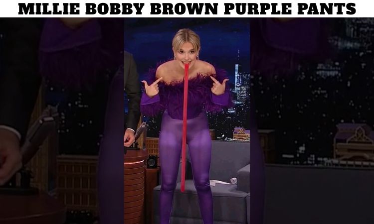 Millie Bobby Brown Purple Pants